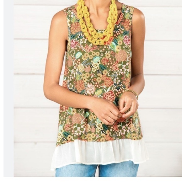 Matilda Jane Tops - Matilda Jane Open Orchard The Adventure Begins Floral Blouse